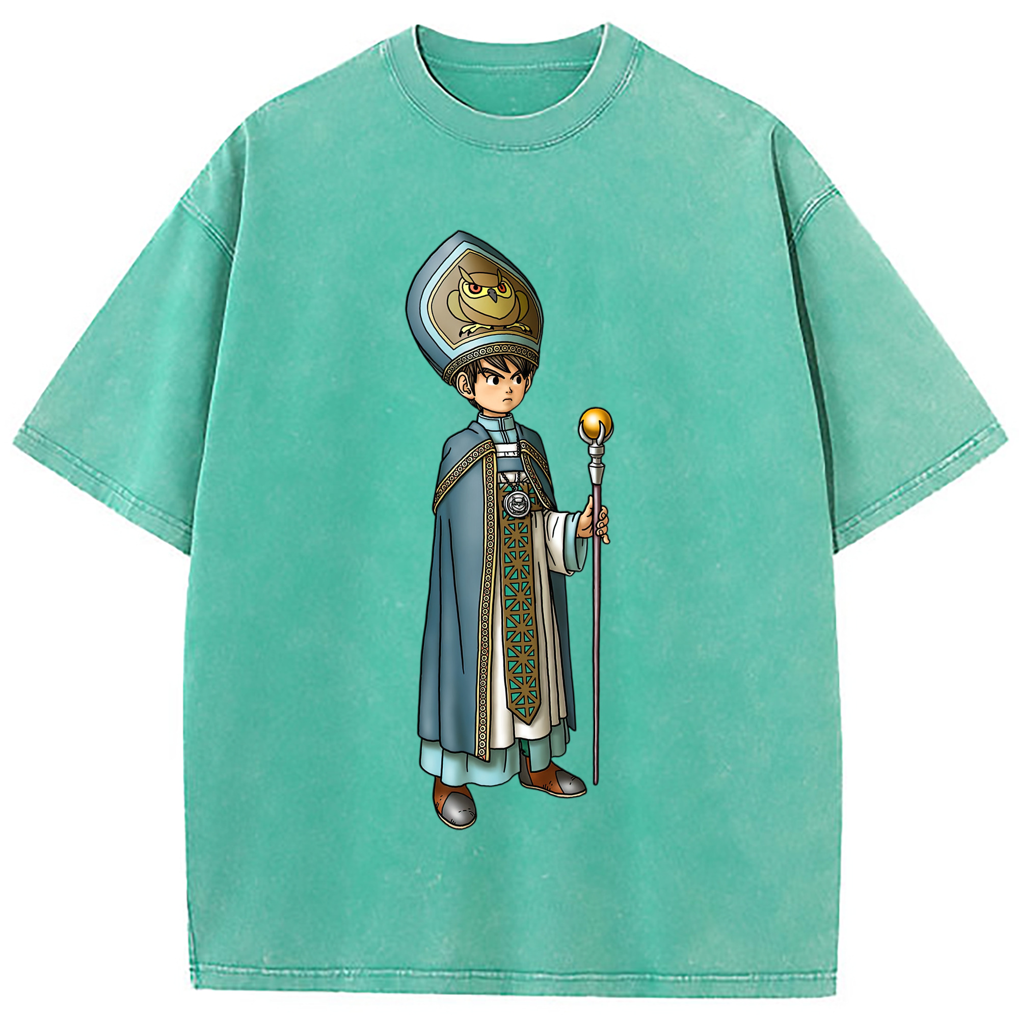 （画像用） ドラゴンクエスト Doragon Kuesuto Dragon Quest 綿100% ヴィンテージ風 半袖Tシャツ（フロントプリント）